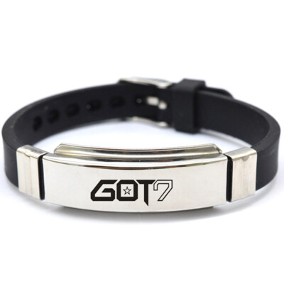 

Kpop BTS Bangtan Boys EXO Blackpink GOT7 Seventeen Stainless Steel Silicone Wristband Bracelet Hot Gift for ARMY