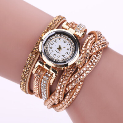 

Simple watch with diamond woven strap with diamond dial