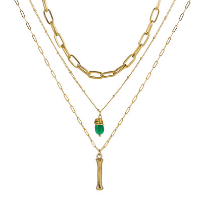 

Tiny Green Stone Gold Color Initial Necklace Letter Necklace Statemant Necklaces Personalized Pendant For Women Girls Best Gift
