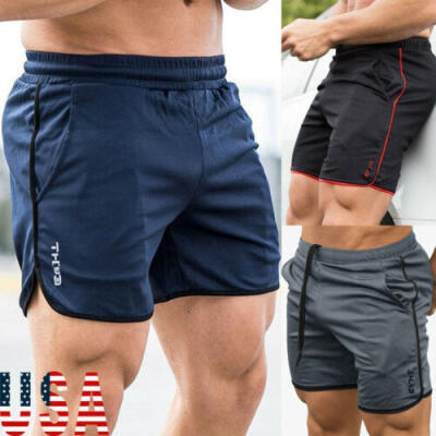 

Mens Sports Training Bodybuilding Summer Shorts Workout Fitness GYM Short Pants