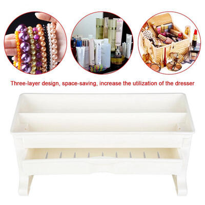 

Greensen 3-Layer Drawer Style Makeup Storage Box Cosmetic Organizer Jewelry Case for Dresser Desktop
