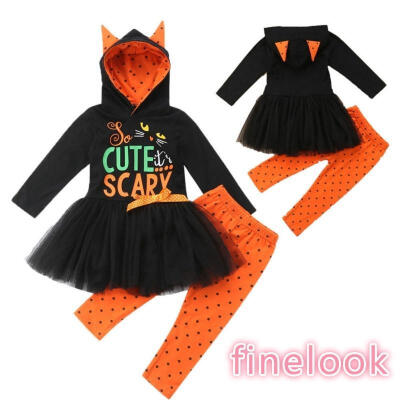 

Princess Kids Baby Girl Halloween Top Hoodie Tutu Dress Pants Outfits Costume