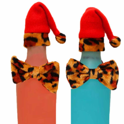 

Gobestart 1Set Leopard Wine Bottle Cover Bags Decoration Home Party Christmas