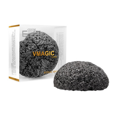 

Vmagic konjac wash face thickening three-dimensional face wash deep clean to black bamboo charcoal black