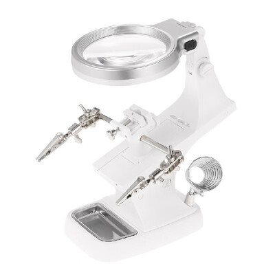 

Meterk Multi-functional 3X45X Welding LED Magnifier Alligator Clip Holder Clamp Helping Hand Soldering Repair Magnifying Tool