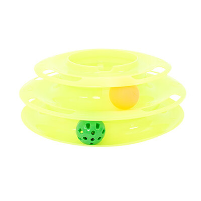 

Cat Toys Lovely Ball toys for Cats Disk Funny Playing Trilaminar Turntable Toys Pet Animals Interactive Toy