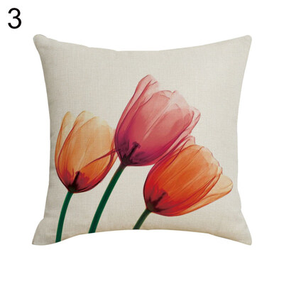 

Fresh Tulip Flower Square Throw Pillow Case Cushion Cover Sofa Bedding Articles