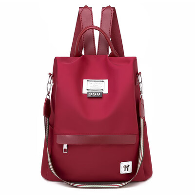 

Waterproof backpack female tide Korean version of Joker fashion waterproof canvas Oxford cloth bag anti-theft backpack
