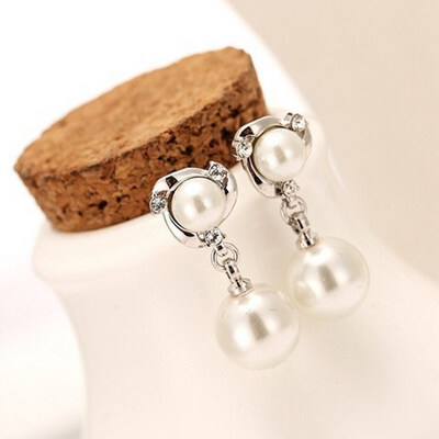

EK621 New Personality Crystal Earrings High Quality Wild Rhinestones Imitation Pearl Earrings For Women Stud Earrings Brincos