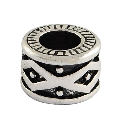 

Tibetan Style Alloy European Large Hole Beads Flat Round Lead Free Antique Silver 95x7mm Hole 5mm about 430pcs1000g