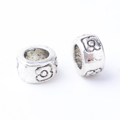 

Tibetan Style Alloy European Beads Large Hole Beads Column Cadmium Free & Lead Free Antique Silver 7x4mm Hole 45mm