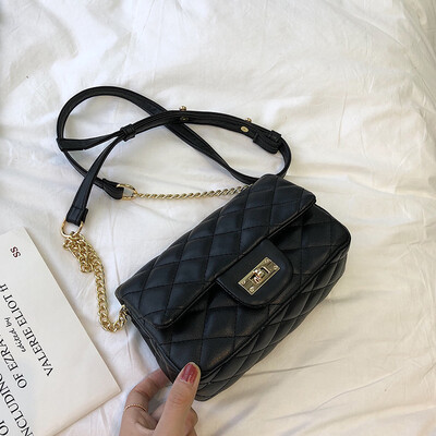 

Small fragrance rhombic embroidered line bag female 2019 new wave Korean version of the wild single shoulder slung fashion chain small square bag