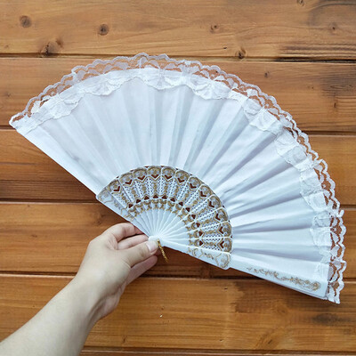 

Siaonvr Chinese Style Lace Hand Held Folding Fan Dance Party Wedding Decor