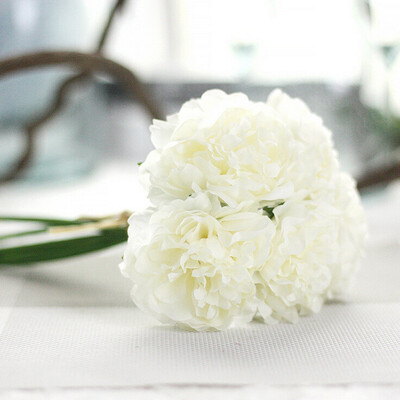 

Gobestart Artificial Silk Fake Flowers Peony Floral Wedding Bouquet Bridal Hydrangea A