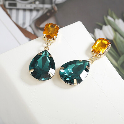

Womens Earrings Korean Style Metal Geometry Acrylic Vintage Drop Long Earrings Fashion Jewelry Winter 2019 Accesorios Mujer