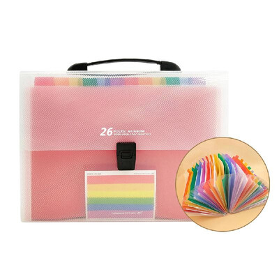 

Large Capacity Handheld Accordion Expanding File Folder Holder Document Organizer Bag 26 Pockets A4 Size for Home Business School