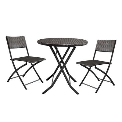 

3pcsset Foldable Furniture Gradient Garden Rattan Coffee Table2pcs Chairs