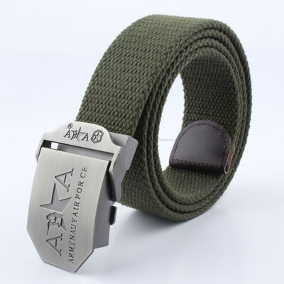 

Trend Canvas Men belt fashion Alloy Automatic buckle Men&Women belt casual sport Canvas weaving Men cowboy pants belt