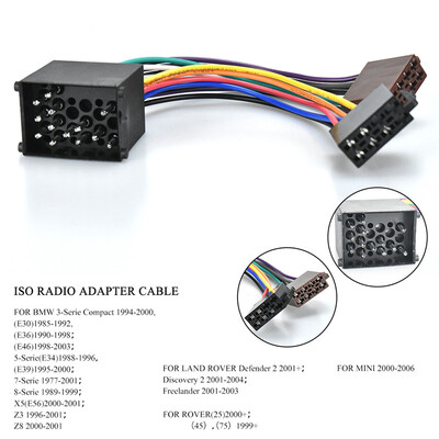 

12-003 ISO Radio Wiring Harness Adaptor connector For BMW For LAND ROVER 2001 For ROVER For MINI 2000 select models