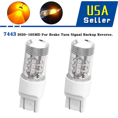 

2x 7443 7440 T20 High Power 80W Amber Yellow LED Turn Signal Blinker Light Bulbs