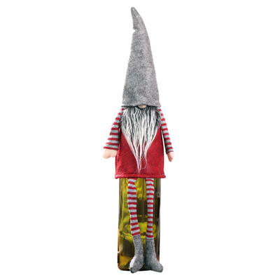 

Gobestart Christmas Champagne Bottle Cover Dress Up Decoration Christmas Faceless Doll Han