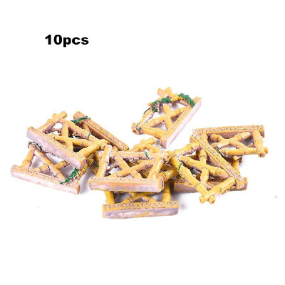 

10pcsset Mini Bamboo Wooden Fence Model Resin DIY Craft Ornaments Miniature Landscape Model Home Decoration Photography Props Chi