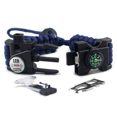 

Multifunctional Outdoor Men Women Survival Bracelets LED Light SOS Distress Signal Light Umbrella Rope Adjustable Bracelet