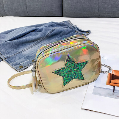 

Tailored Fashion Lady Retro Trend Stars Chain Wild Colorful Messenger Bag Shoulder Bag