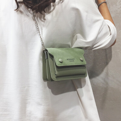 

Womens bag 2019 new tide wild texture frosted chain bag fashion shoulder bag ins foreign gas popular Messenger bag