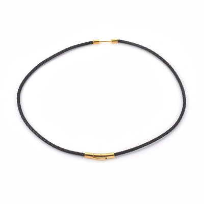 

Leather Cord Necklace Making with Stainless Steel Finding Golden 179"455cm 3mm