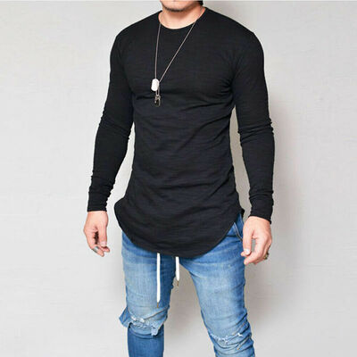 

Mens Slim Fit Neck Long Sleeve Muscle Tee T-shirt Casual Tops Blouse