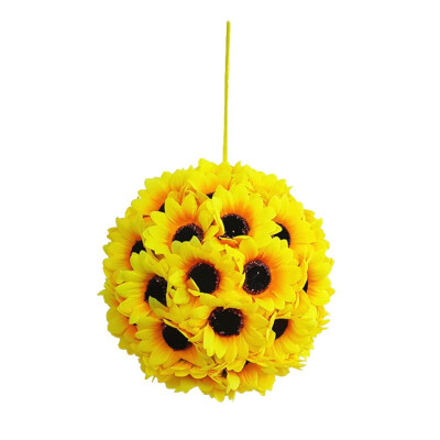 

Artificial Sunflowers Kissing Ball Bouquet Wedding Party Ceremony Centerpiece Decorations Photo Props