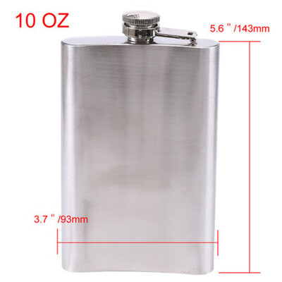 

Stainless Steel Hip Liquor Whiskey Alcohol Flask Cap 7 8 10oz Pocket Wine Bottle