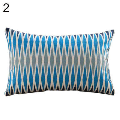 

Wave Leaf Stripes Linen Throw Pillow Case Cushion Cover Sofa Bed Car Cafe Decor