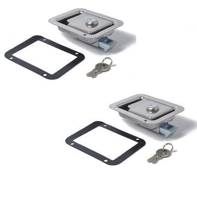 

2PCS Stainless Steel Paddle Door Lock Latch Handle&Key Compatible for Trailer Caravan Truck