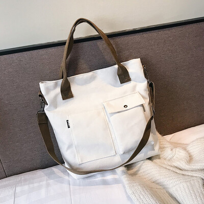 

Ins canvas bag female 2019 new wave Korean version of the wild Harajuku student shoulder bag wideband Messenger bag