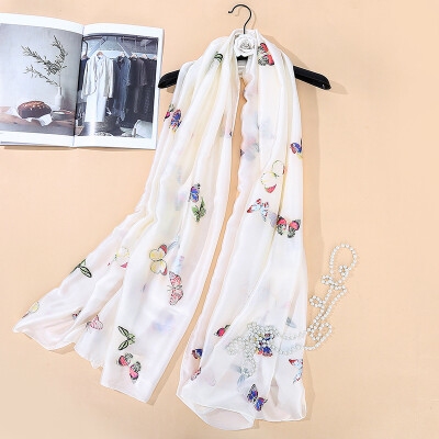 

Spring&summer Europe&the United States big fashion ladies butterfly silk scarf simulation silk gauze beach towel shawl SK008