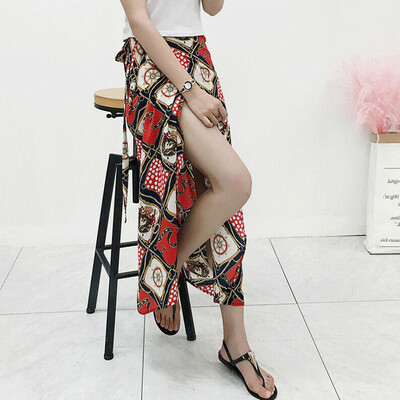 

Ladies Boho Floral Tie with Skirt Long Maxi Full Skirt Summer Beach Sun Dress