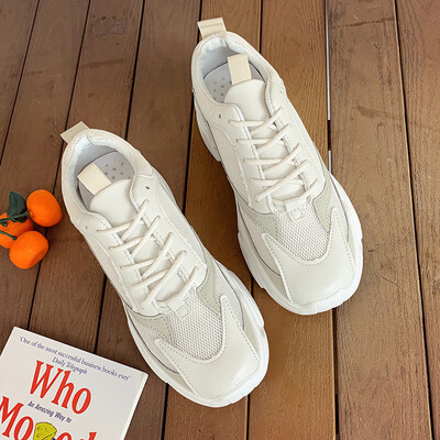 

Panda Torre shoes female 2019 new lace-up student sports shoes female summer breathable sponge cake thick sole casual shoes
