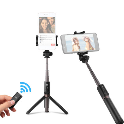 

Handheld & Mini Selfie Stick Tripod 4-Section Extension with BT Remote Controller 360 Degree Phone Clip for iPhone Samsung HUAWEI
