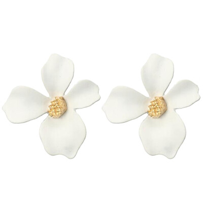 

Earrings Skewer Style For Women Sweet Flower Earrings Girl Fresh Four Petal Three-Dimensional Spray Flower Earrings