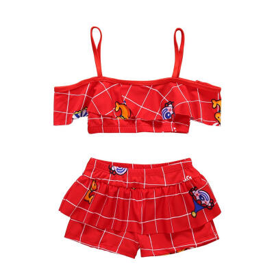 

Summer Kids Split Swimwear Girls Kids Beach Bikini Set Photography Clothes