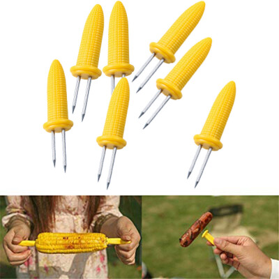 

Toponeto 12PCS Corn On The Cob Holders Stainless Steel BBQ Prongs Skewers Forks Party