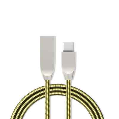 

Portable Zinc Alloy Spring Data Cable Practical No-winding Charging Line For Mobile Phone -Type-C 1m