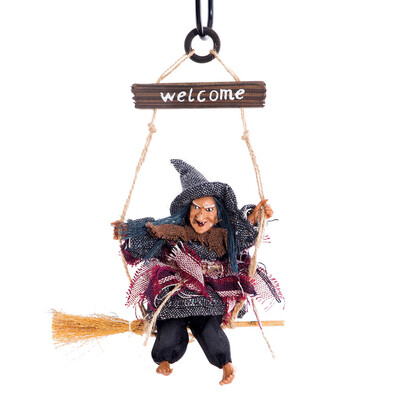 

Horrible Halloween Hanging Ghost Animated Witch Props Laughing Sound Led Flash Light Control Halloween Decor Hanging Pendant Toy