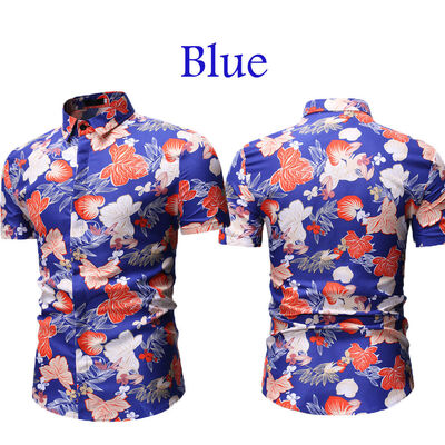 

Mens Floral Flower Print Casual Shirt Men Short Sleeve Dress Shirts Tops Lot
