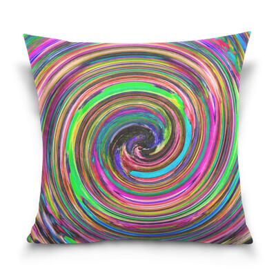

ALAZA 16 X 16 inch Pillow Case Decorative Cushion Cover Colorful Spiral Fractal Pattern Pillowcase