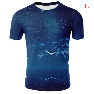 

Fashion Galaxy Space 3D Print T-shirt Men Short Sleeve Tee Tops Blouse Hot