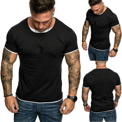 

Fashion Mens Slim Fit O Neck Short Sleeve Gym Muscle T-shirt Casual Tops Blouse