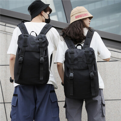 

Tailored Fashion Men Women Solid Color Nylon Capacity Student Backpack Travel Couple Bag